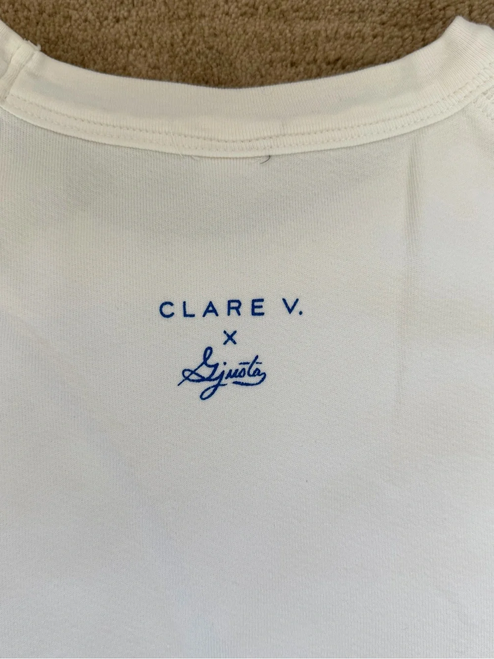 Clare V x Gjusta ‘Liberez Les Sardines’ cotton shirt sleeve sweatshirt - Picture 4 of 7